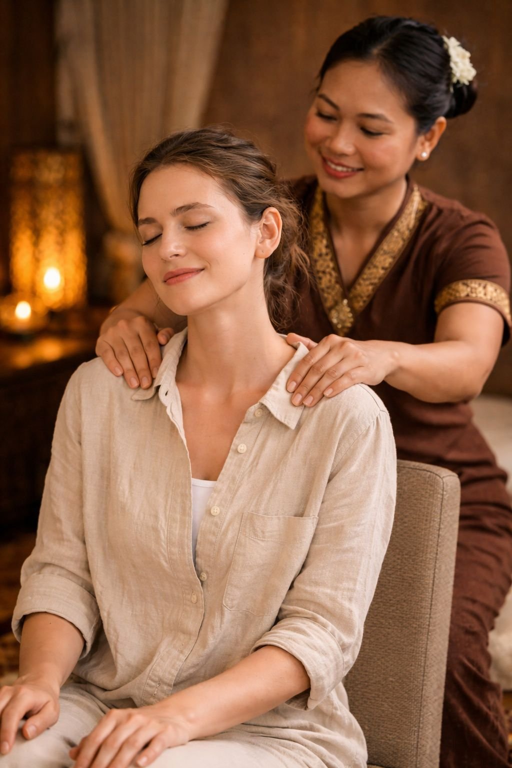 Traditional Thai massage treatment at a professional spa in Thrissur, Kerala
